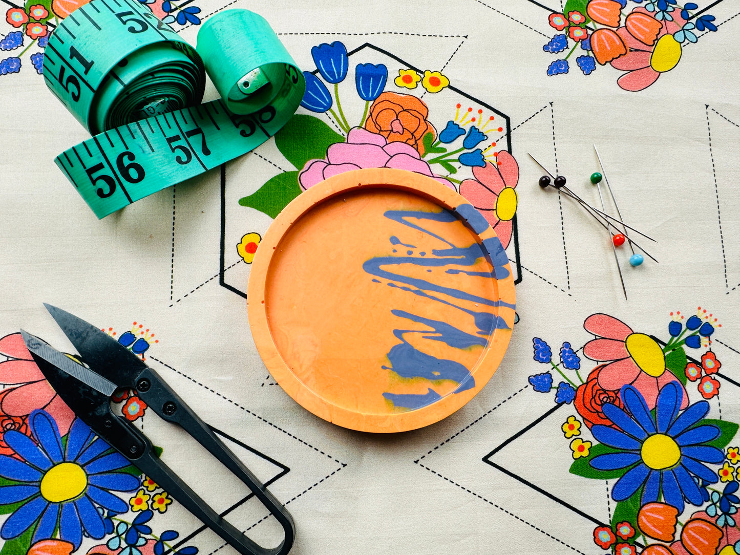 Orange & Purple Scribble Magnetic Pin Dish